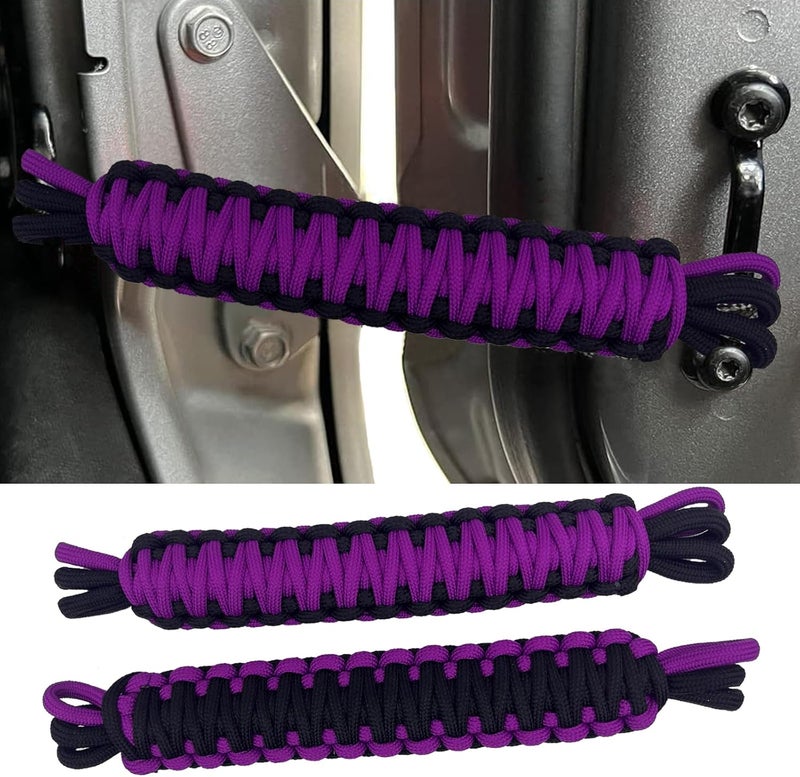 KIXILO Door Limiting Straps for 1987-2023 Wrangler CJ YJ TJ JK JL & Gladiator JT Truck Retractable High Toughness Swing Limiter Replacement Parts 2 Pack (Black/Purple) - Image 2